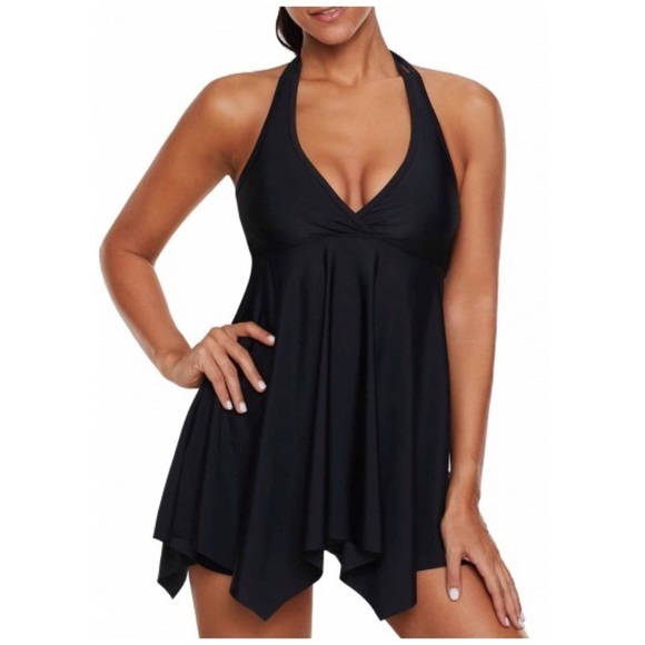 Swim Top Handkerchief Halter-top Medium Gothic Lolita Dark Goth Minimali… - Picture 1 of 8